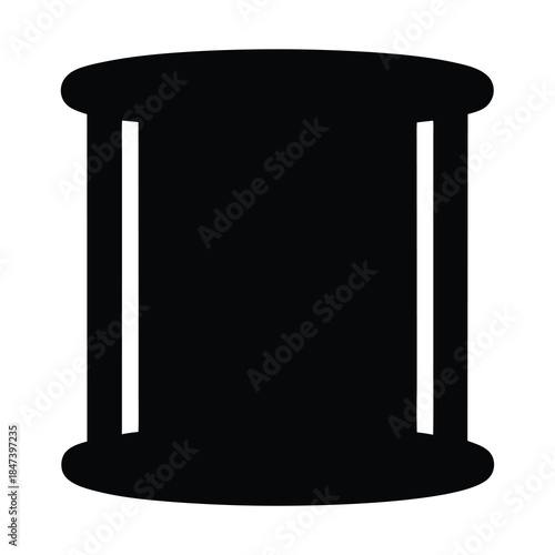 Simple and minimalist thread spool icon illustration for sewing related projects