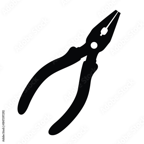 Silhouette of a pair of pliers, an essential hand tool for repairs