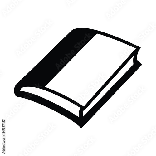 Minimalist Book Icon Depicting Knowledge, Education, and Learning in Black and White