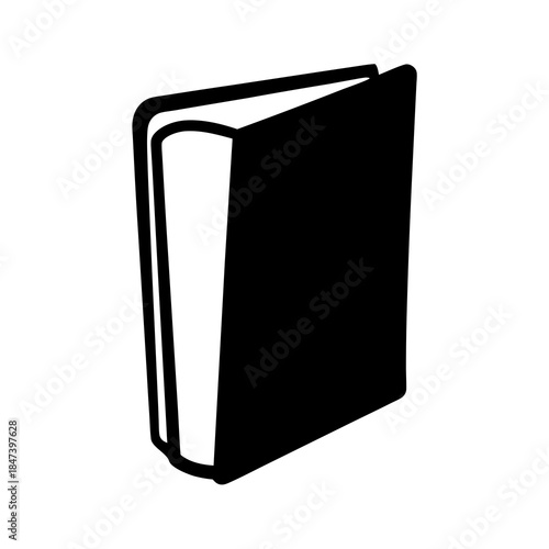 Isolated open book silhouette illustration on a white background for reading