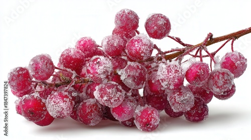 Frosted berry cluster isolated on white background
