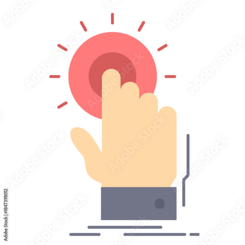 Click to Action: A graphic illustration shows a human index finger poised to interact, creating a clear call to action and highlighting user engagement.