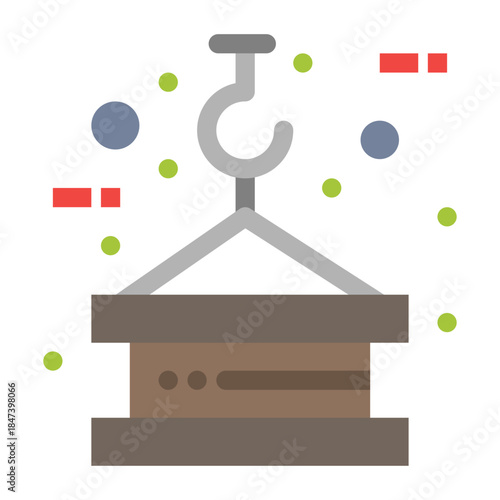 Lifting Heavy Objects: A robust crane hook suspends a heavy object in mid-air, illustrating the power and efficiency of modern construction and industrial operations.