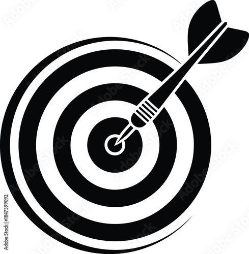 Bullseye target with arrow in center