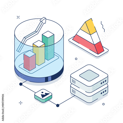 Get your hold on this creatively designed amazing illustration of data growth