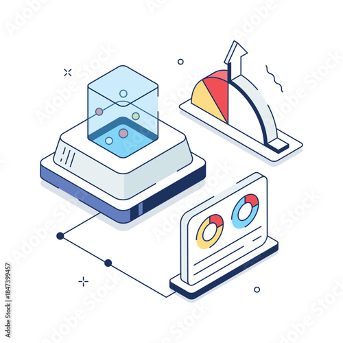 A premium quality illustration of data monitoring, ready to use vector