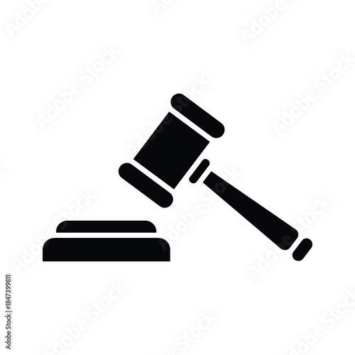 Judge gavel icon on white background