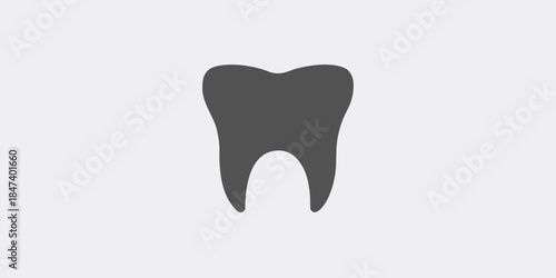 Simple illustration of a single dark gray tooth on a white background