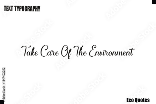 Take Care Of The Environment  Eco Saying Text Typography Poster Design