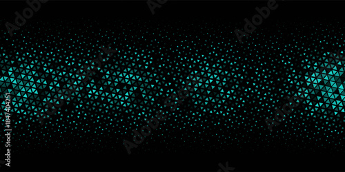 Triangles Halftone Pattern Vector Abstract Geometric Technology Background. Triangular Half Tone Texture. Minimal Style Dynamic Tech Wallpaper