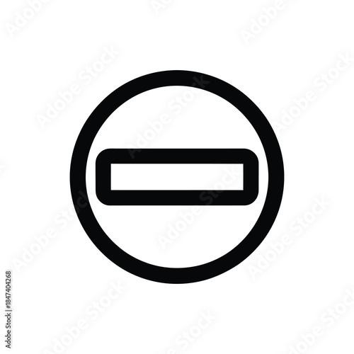 Restricted Access Symbol, Black Circle, Horizontal Bar, Transparent Background