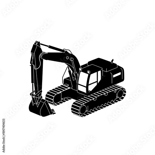 Heavy-duty excavator machine used for construction and digging tasks.