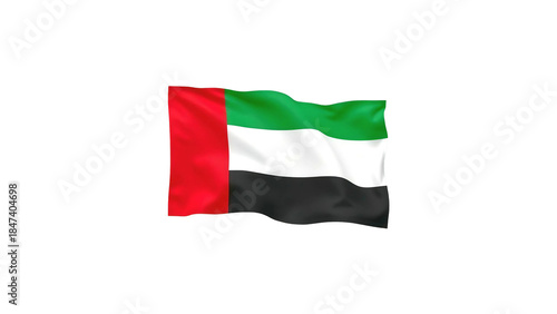 United Arab Emirates flag waving on transparent background