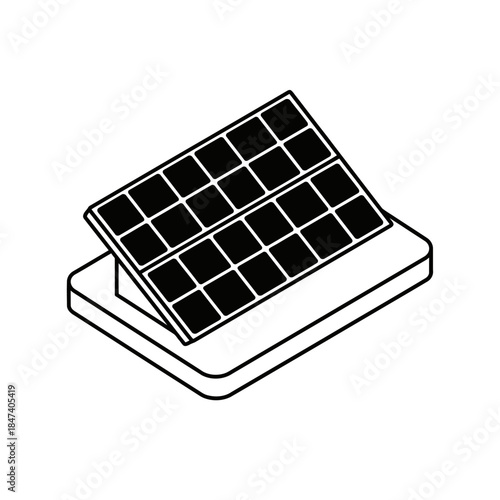 Isometric Solar Panel Icon for Renewable Energy Solutions.
