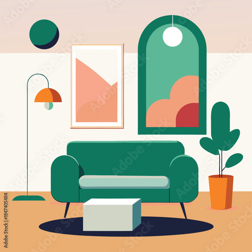 living room interior with furniture