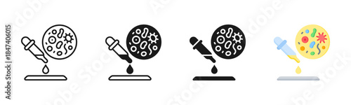 Microbiology Icon, Multi Styles Icon Set