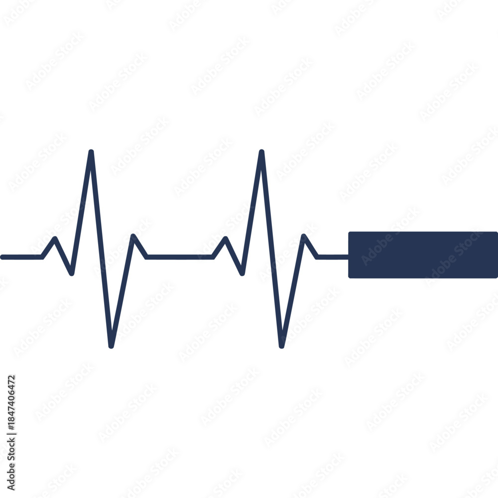 Naklejka premium Steady Heartbeat Pulse with Progress Bar – Health Tracking Icon for Fitness Apps, Recovery Metrics & Performance Monitoring Design