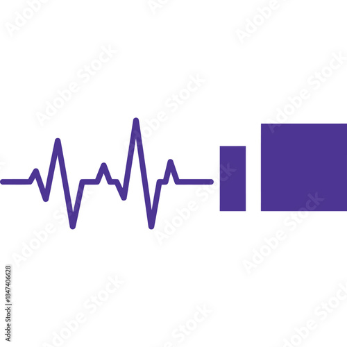 Heartbeat Pulse with Energy Meter – Vitality & Power Level Icon for Health Monitoring Apps, Wearables & Digital Wellness Design

