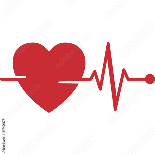 Clean Heartbeat Pulse Icon – Minimalist Medical Symbol for Wellness Apps, Fitness Trackers & Universal Healthcare Branding Design

