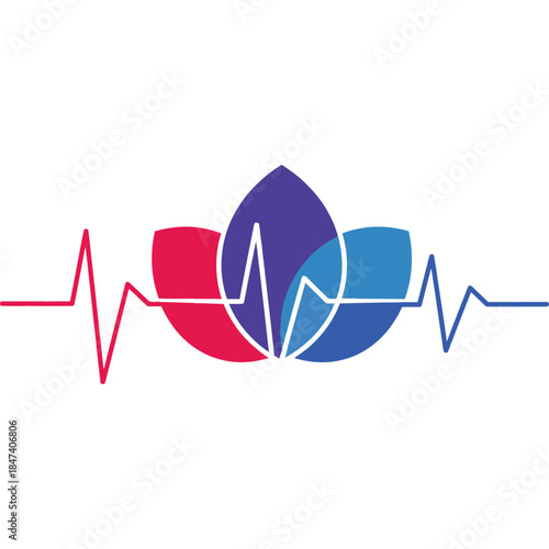 Merging Nature & Vital Signs – Eco-Heartbeat Pulse Icon Combining Cardiac Rhythm, Sustainability & Holistic Health Design

