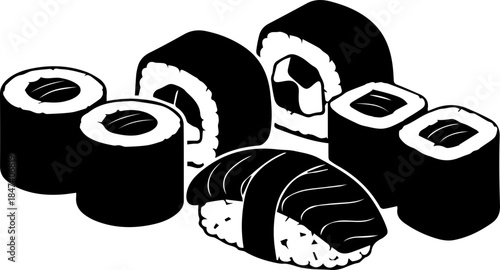 Assortment of delicious sushi