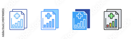 Medical Report Icon, Multi Styles Icon Set