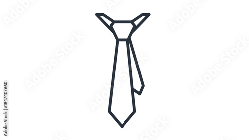 Elegant necktie icon in minimalist style for fashion branding, Generative AI.