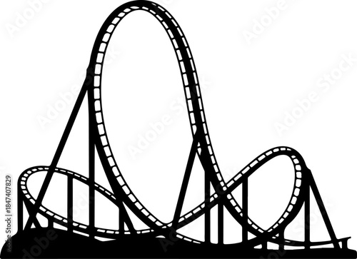 Roller Coaster silhouette vector illustration