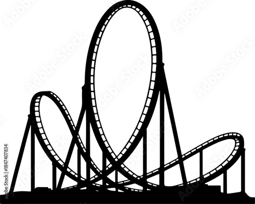 Roller Coaster silhouette vector illustration