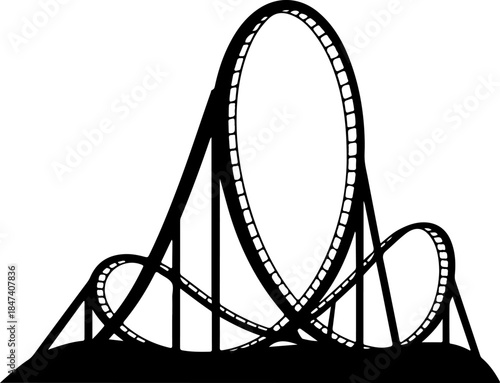 Roller Coaster silhouette vector illustration
