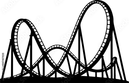 Roller Coaster silhouette vector illustration