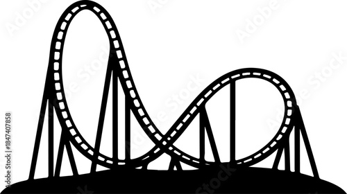 Roller Coaster silhouette vector illustration
