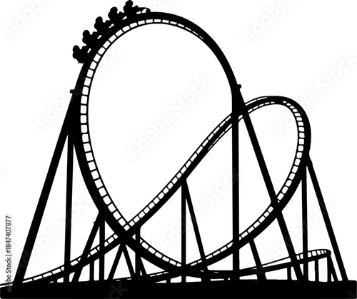 Roller Coaster silhouette vector illustration