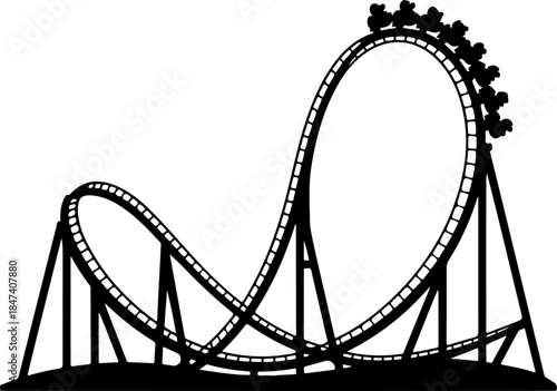 Roller Coaster silhouette vector illustration
