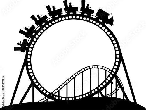 Roller Coaster silhouette vector illustration