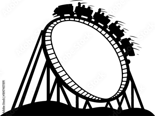 Roller Coaster silhouette vector illustration