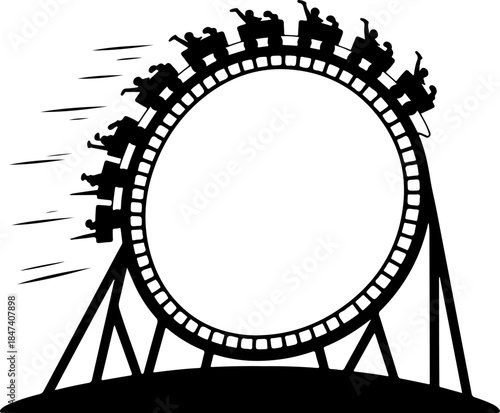 Roller Coaster silhouette vector illustration