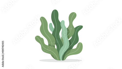 Stylized green botanical illustration featuring a dense cluster of flowing leaves, presenting an organic and natural aesthetic perfect for diverse