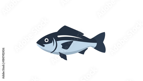 A captivating vibrant minimalist flat design illustration of a marine fish showcasing its serene aquatic presence and simple beauty for various