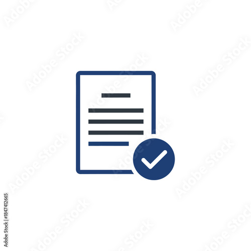 A document with a check mark indicating approval or completion of a task