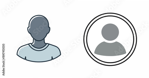 PrintTwo minimalist user profile icons in a design layout