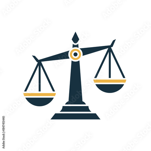Symbol of justice and law represented by a balancing scale icon, signifying fairness and equilibrium in legal matters