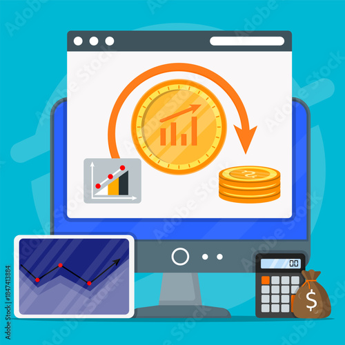 Ideal for financial reports, presentations, or investment websites. Showcases positive growth with visual appeal to engage viewers effectively.