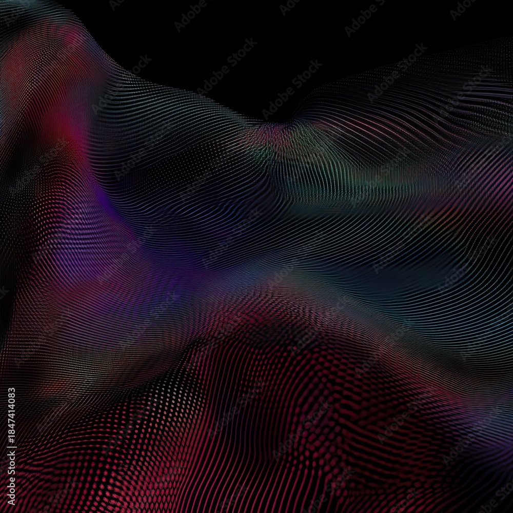 Fototapeta premium Abstract Dark Gradient Mesh Design with Noise Effects