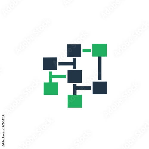 Abstract geometric network illustration representing data flow, connectivity, and digital infrastructure. Conceptual design for technological systems, blockchain, or complex organizational structures