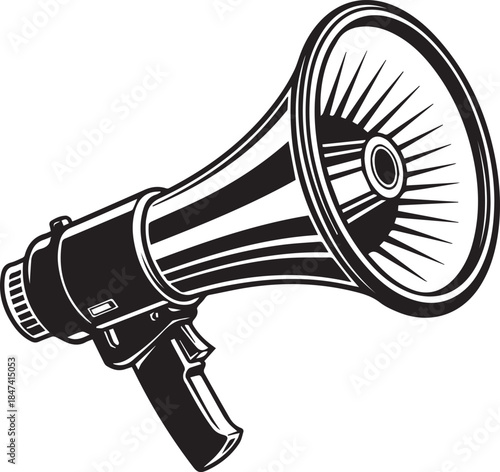 Megaphone icon silhouette on a white background
