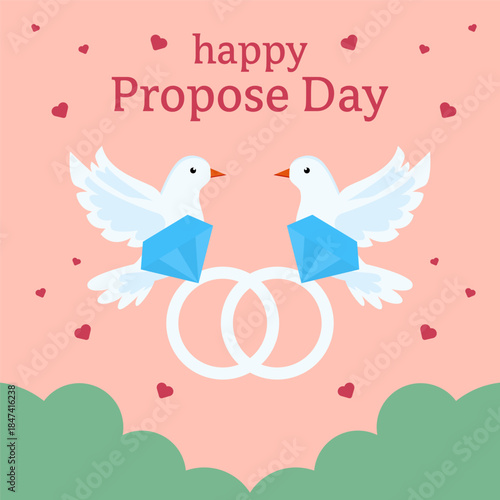 happy propose day illustration in flat design style