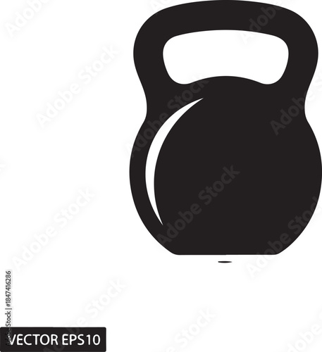 PrintSimple black silhouette of a kettlebell weight for fitness and exercise