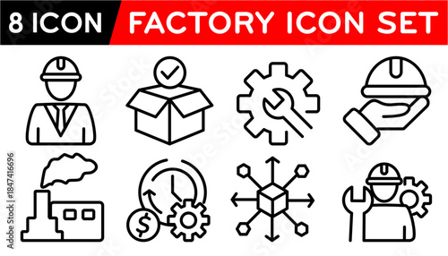 design icon line factory graphic vector