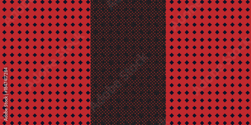 Red halftone dots blue color pattern gradient grunge texture background. Dot pop art comic sport style